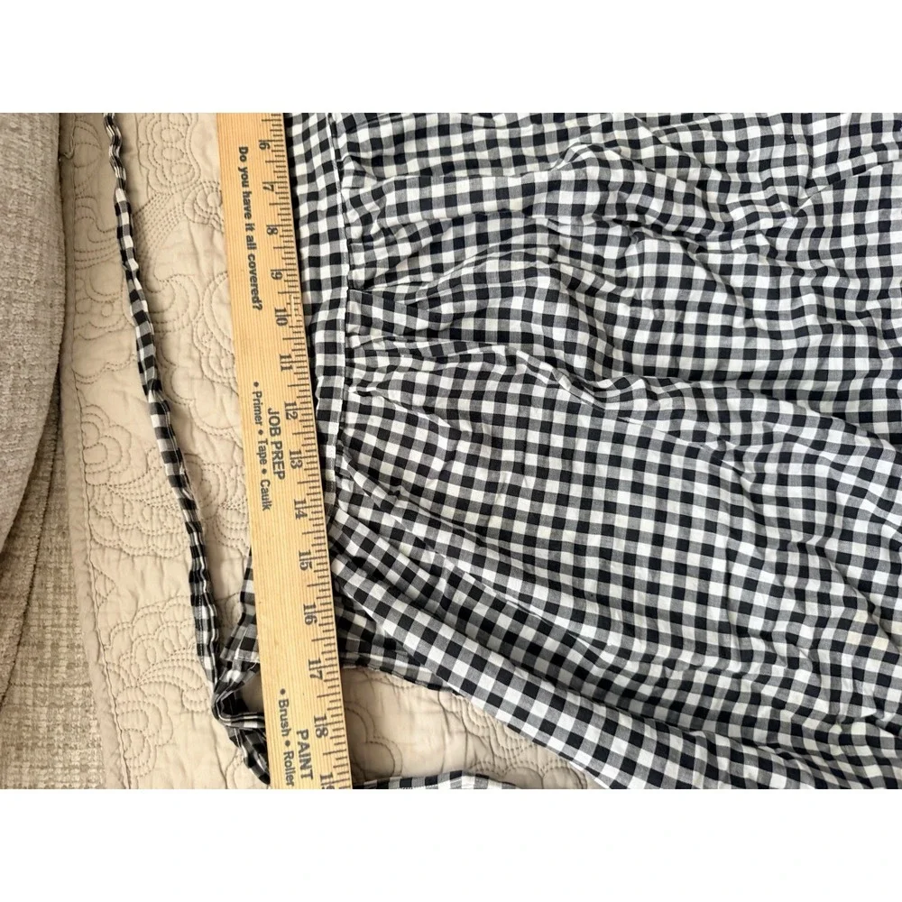 Vintage Black & White Checkered Women's Half Apron with White Cross Stitch
